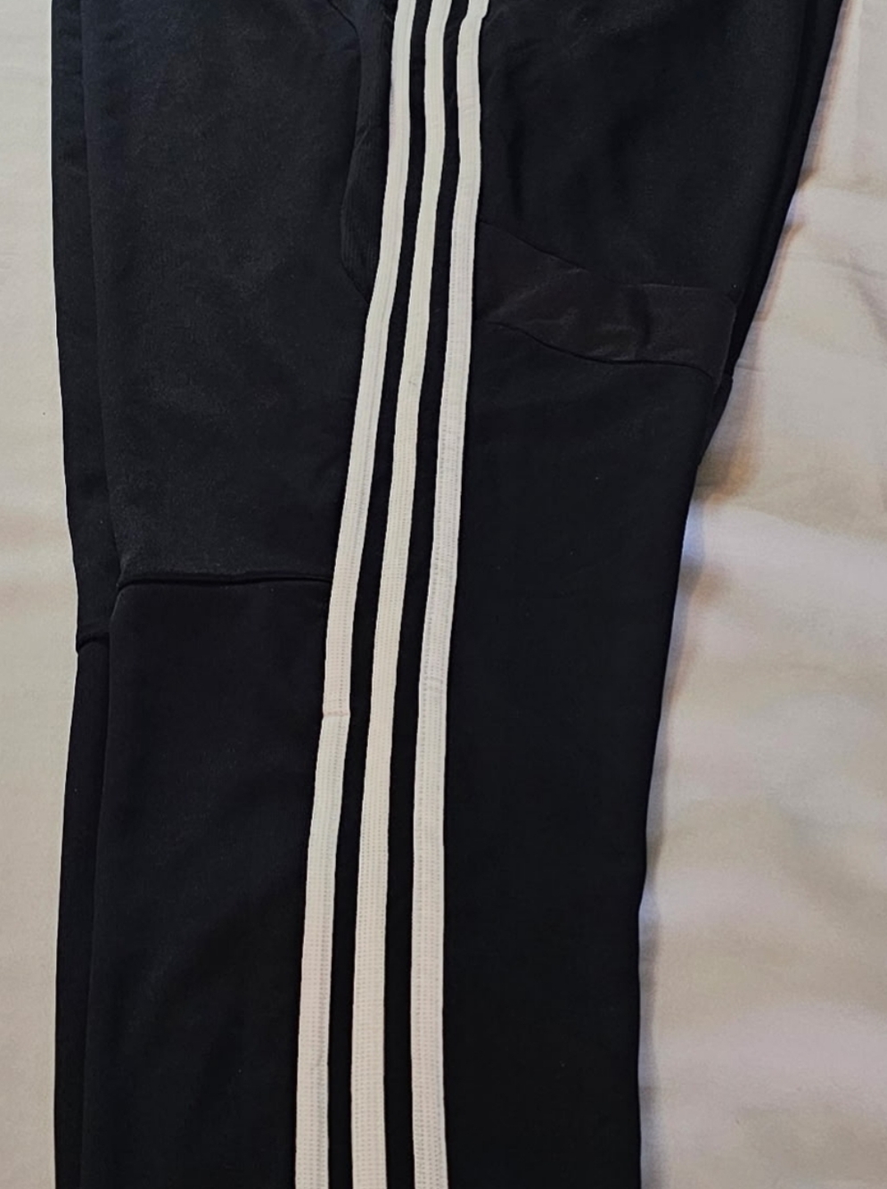 NWT Mens Addidas Black Joggers with White Three-Stripes
